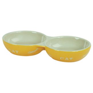 Pet Bowl Ceramic Cat Twin 2x200ml
