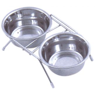 Pet Bowl Stainless Set & Stand Small cpt