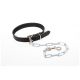 Dog Collar Leather w Chain size 4